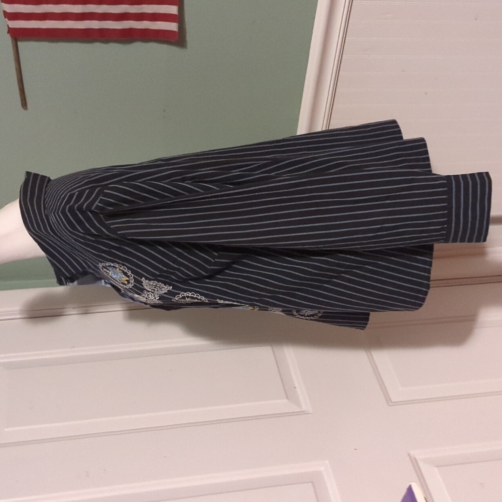 Lane Bryant Pinstriped Long Sleeve Collared Shirt Plus Size Country Western - Picture 8 of 12